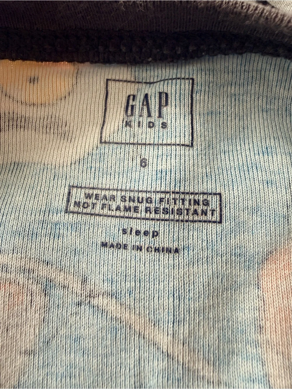 Gap Kids Cotton Graphic Print Breakfast Blue Pajamas  - 8